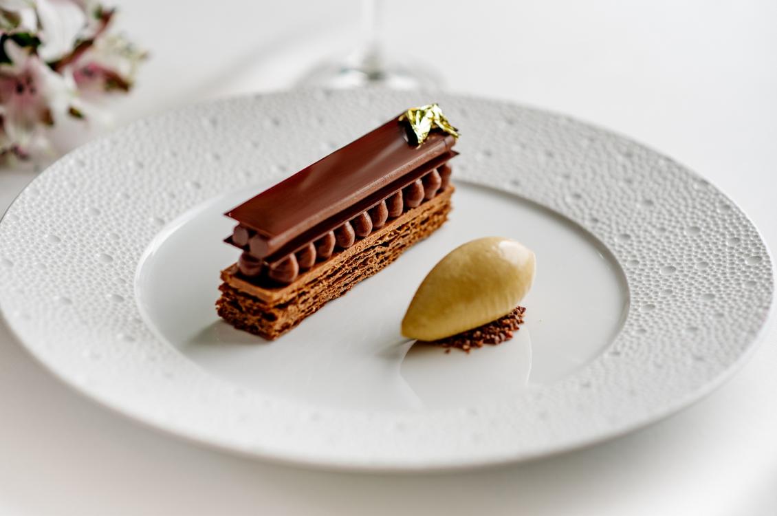 The-Balmoral---number-one---Amedei-Chocolate-Mille-Feuille,-Bergamot,-Caramel-Ice-Cream